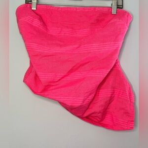 NEW Free People Good To Go Tube Top Pink Textured Smocked Removable Straps Large